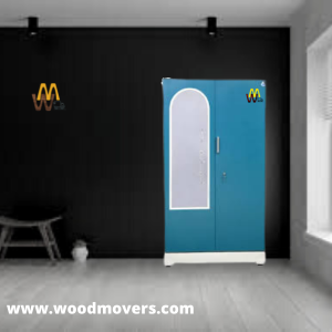 Woodmovers Standard Double Door Metal Cupboard With Mirror - Dark Blue Color